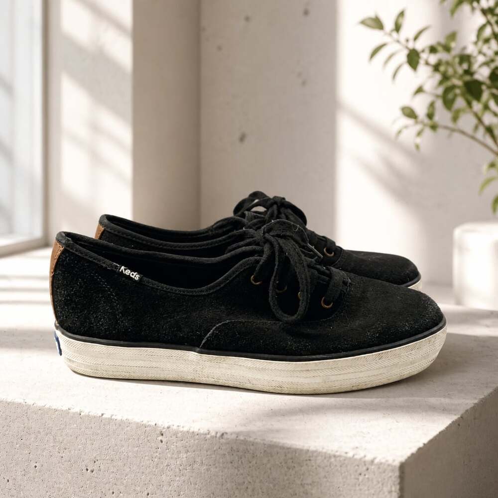 Keds Triple Cvo Festival Black Suede Platform Sneaker Size 8.5